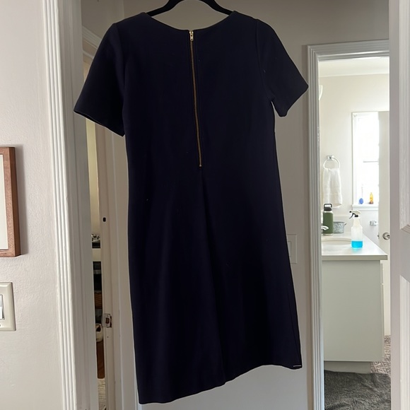 Short Sleeve Navy Dress - Cotton - Picture 2 of 3